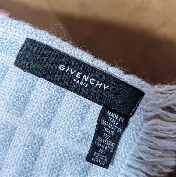 Givenchy Monogram Wool Scarf In Grey, Men' original price $252 dollar - Picture 4 of 7